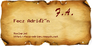 Fecz Adrián névjegykártya